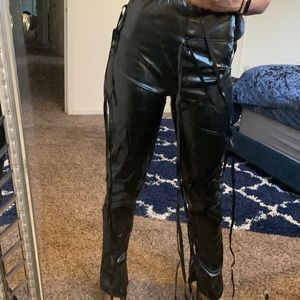 Faux leather pants